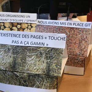 image des 3 maisons de la rétro des 3 petits cochons